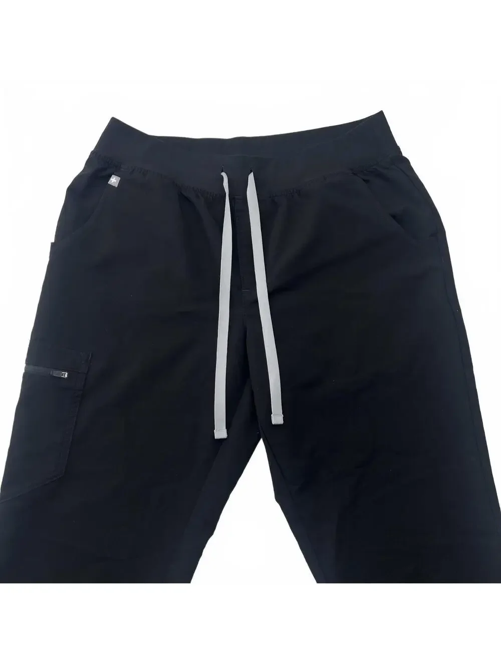 FIGS Zamora Jogger Scrub Pants Women's M/P Medium Petite Black Gray Drawstring - Picture 2 of 8